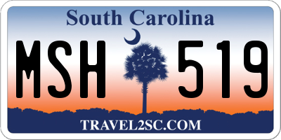 SC license plate MSH519