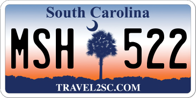 SC license plate MSH522