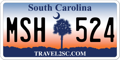 SC license plate MSH524
