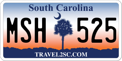 SC license plate MSH525