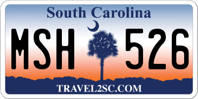 SC license plate MSH526