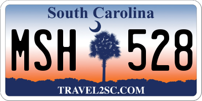 SC license plate MSH528