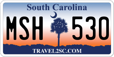 SC license plate MSH530