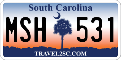 SC license plate MSH531