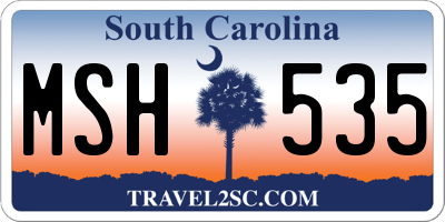 SC license plate MSH535