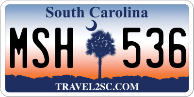 SC license plate MSH536