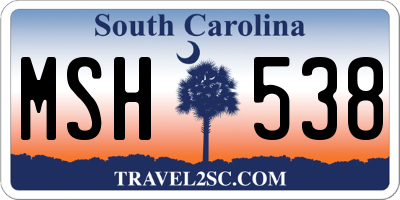 SC license plate MSH538