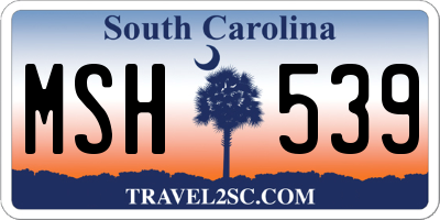 SC license plate MSH539