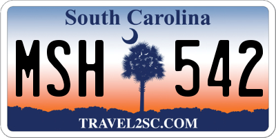 SC license plate MSH542