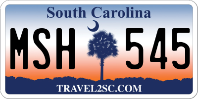 SC license plate MSH545