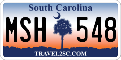 SC license plate MSH548