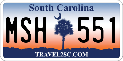 SC license plate MSH551