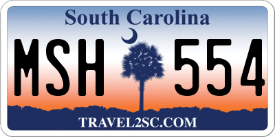 SC license plate MSH554