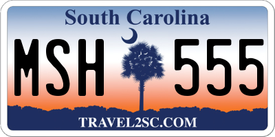 SC license plate MSH555