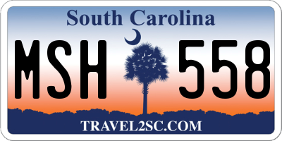 SC license plate MSH558