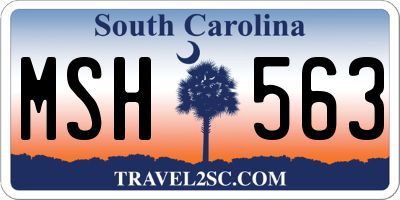 SC license plate MSH563