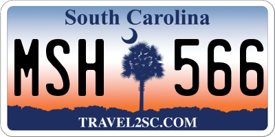 SC license plate MSH566