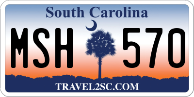 SC license plate MSH570