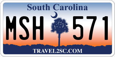 SC license plate MSH571