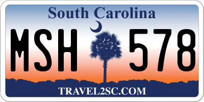 SC license plate MSH578