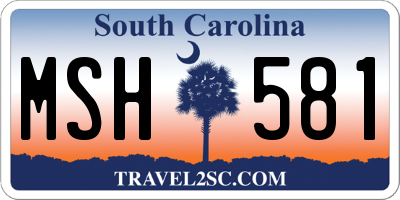 SC license plate MSH581