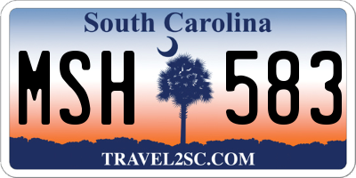 SC license plate MSH583