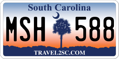 SC license plate MSH588