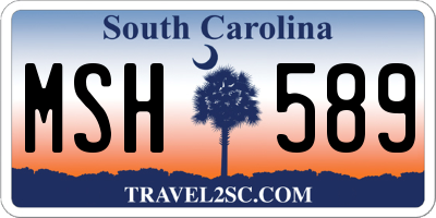 SC license plate MSH589