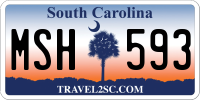 SC license plate MSH593