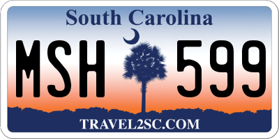 SC license plate MSH599