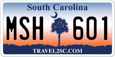SC license plate MSH601