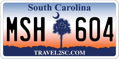 SC license plate MSH604