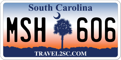 SC license plate MSH606