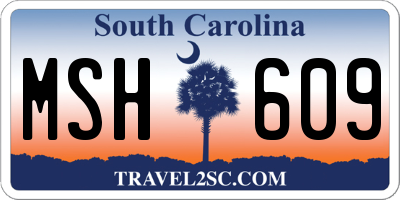 SC license plate MSH609
