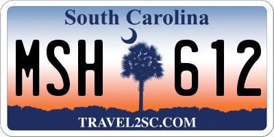 SC license plate MSH612