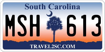 SC license plate MSH613