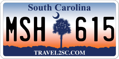 SC license plate MSH615