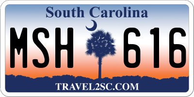 SC license plate MSH616