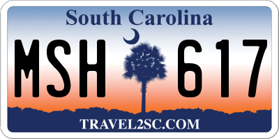 SC license plate MSH617