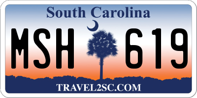 SC license plate MSH619