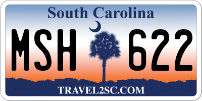 SC license plate MSH622