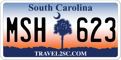 SC license plate MSH623