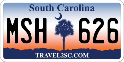 SC license plate MSH626