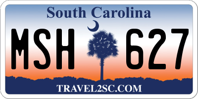 SC license plate MSH627