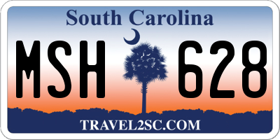 SC license plate MSH628