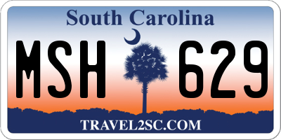 SC license plate MSH629
