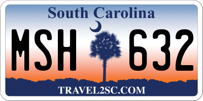 SC license plate MSH632