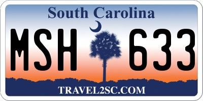 SC license plate MSH633