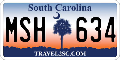 SC license plate MSH634