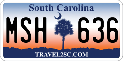 SC license plate MSH636